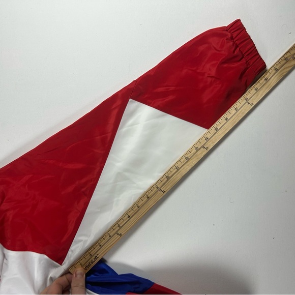 Retro 90's Pony Windbreaker Jacket Red White Blue Medium Men’s Pony Full Zip - Picture 6 of 10